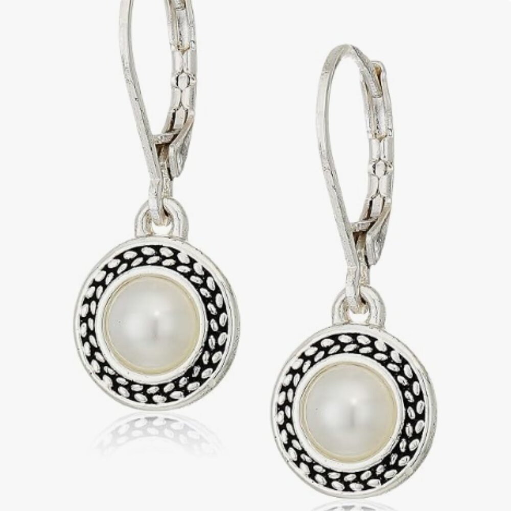 Silver Pearl Drop Earrings